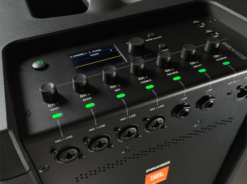 Mezcladora integrada de la JBL PRX ONE